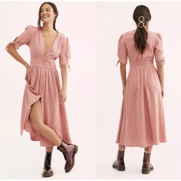 Free People Dresses & Skirts - Free People Love Of My Life Midi Dress Sunset Rose Small S